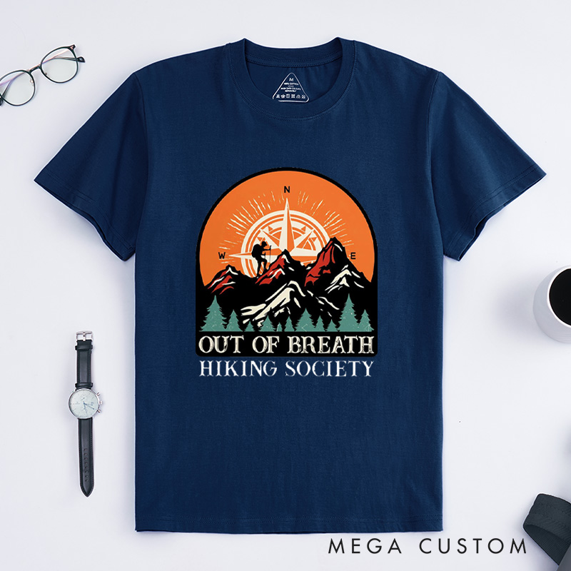 Personalized Out Of Breath Hiking T-Shirt Camping Hiking Adventure T-Shirt for Nature Traveling Lover Gift