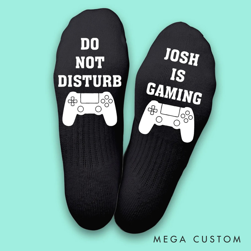 Personalised Gaming Socks Do Not Disturb Gaming Playstation Socks Christmas Socks Gamer Stocking Filler Season Funny Gaming Gift for Geek
