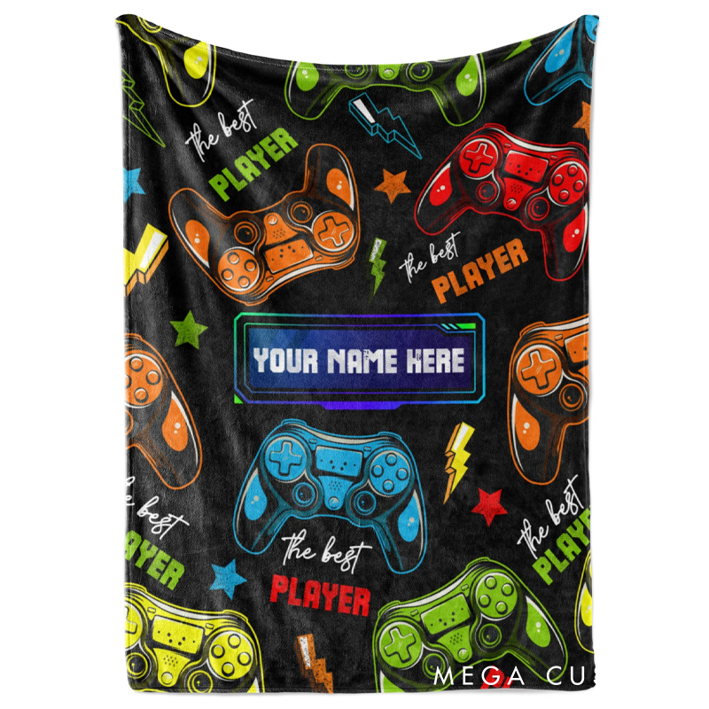 Personalized Gaming Blanket for Boys Soft Throw Blanket for Gamers Blanket for Kids or Adults Blanket Christmas Gift for Game Geek Lover