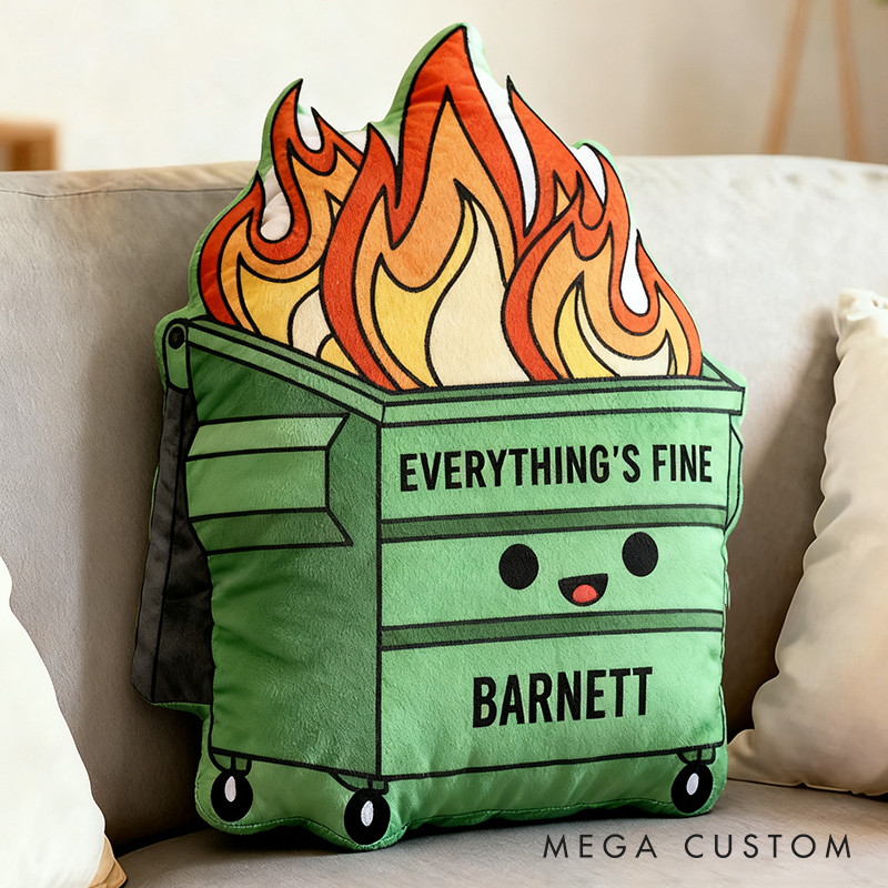 Personalized Satirical Humor Pillow Life Is a Dumpster Fire Pillow Gifts for Geek Nerd