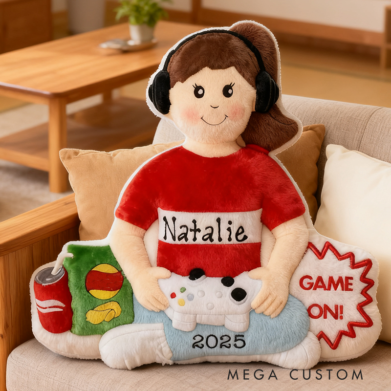 Personalized Graphic 3D Print Gamer Girl with Video Game Controller & Headset Custom Christmas Gift for Game Geek Lover