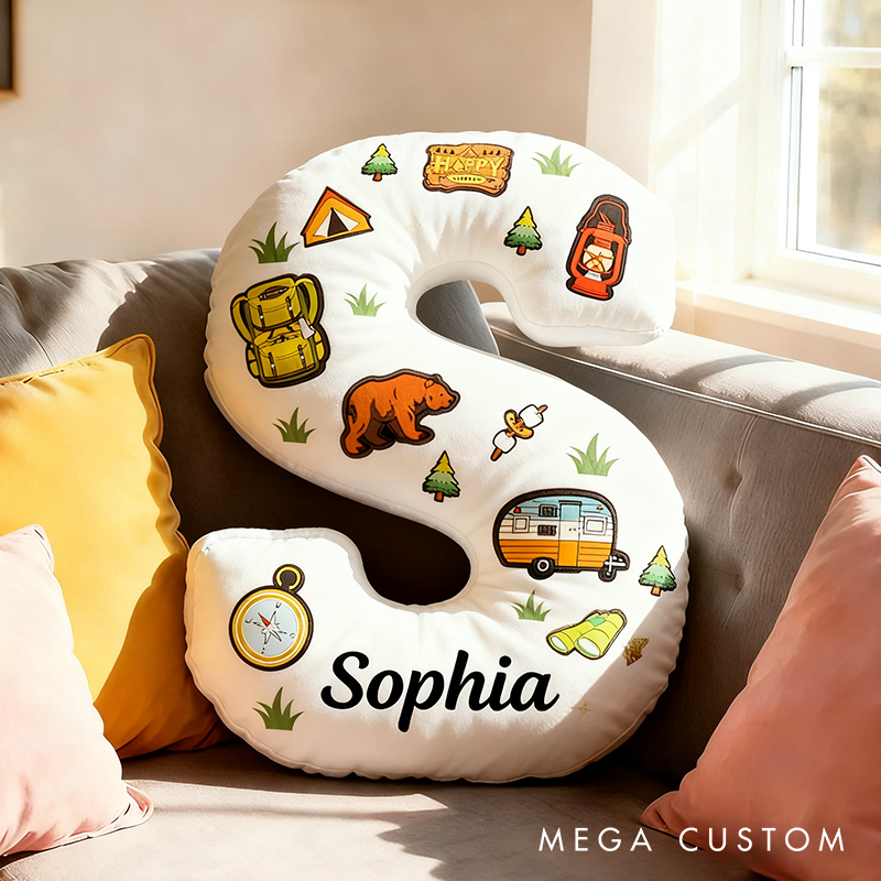Personalized Camping Adventure Pillow Fun for Explorers Pillow Gift for Kid Camping Hiking Lover