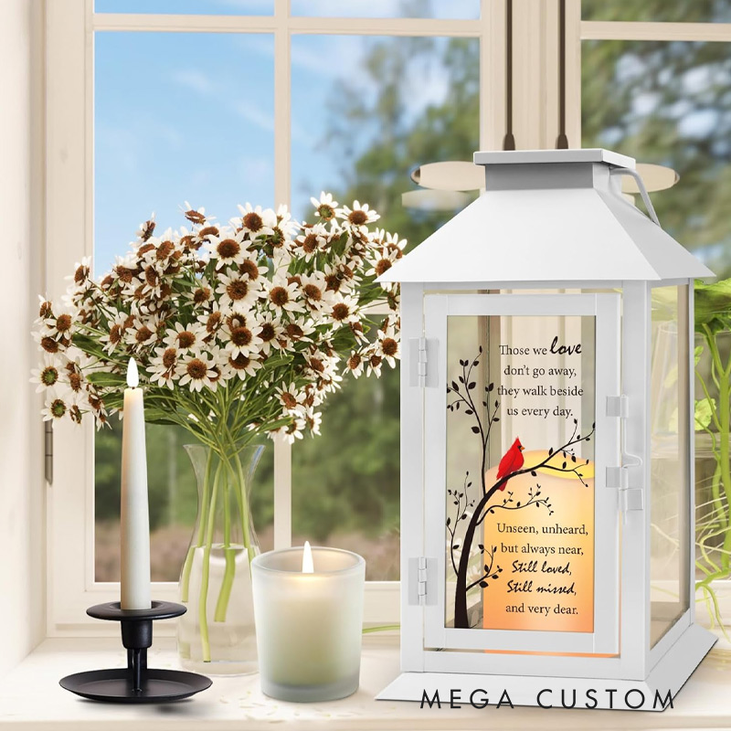 Personalized Memorial Lantern with LED Candle and Remote Bereavement Gifts in Memory of Mother Sympathy Gifts
