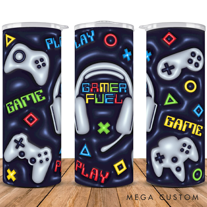 Personalized 3D Video Game Controller Tumbler Custom Gamer Tumbler Gamer Cup with Straw Gift for Gamer Him Boyfriend Gamer Lover