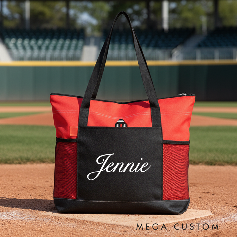 Personalized Sports Tote Bag Custom Tote Bag with Name Shoulder Bag with Mesh Pockets Travel Tote Bag Gym Accessories Outdoor Essentials
