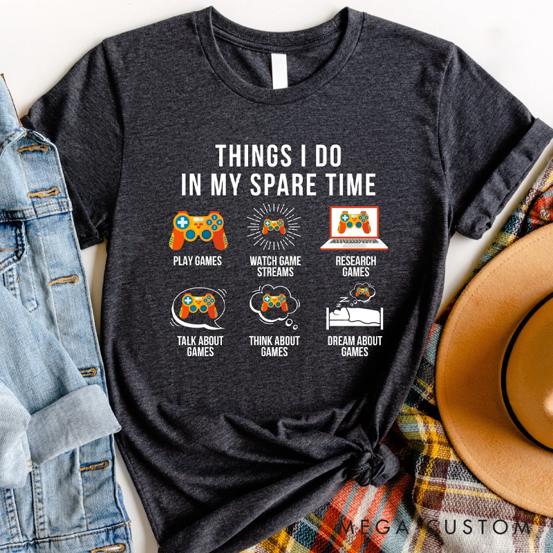 Personalized Funny Gaming T-Shirt Video Game Lover Gift for Geek Boyfriend Kids