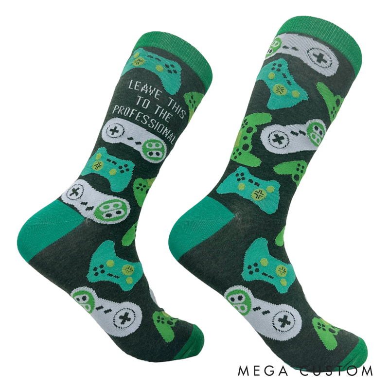 Personalized Leave It to the Professionals Video Gamer Sock Do Not Disturb Funny Socks Gifts for Him Game Geek Lover