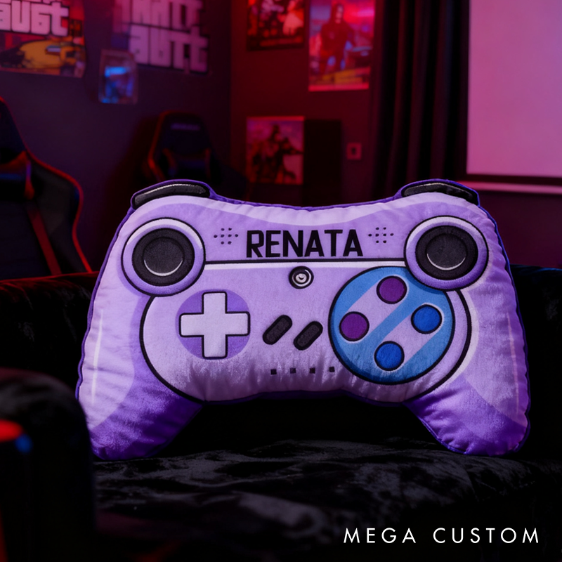 Personalized Game Controller Pillow Funny Kid Gamer Pillow Gift for Geek Game
