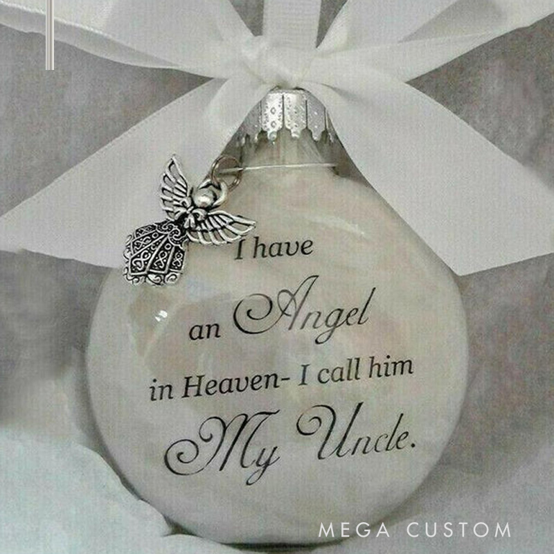 Personalized Angel In Heaven Memorial Ornament Angel Wings Charm Ornament Christmas Ornament In Loving Memory Gift