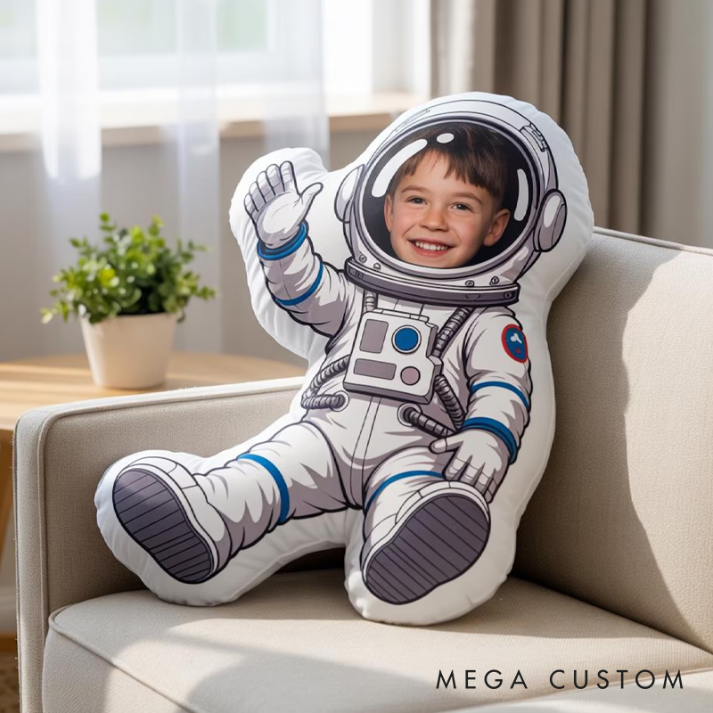 Personalized Custom Face Astronaut Pillow Kids Face 3D Pillow Spacesuit Pillow Space Lover Gift