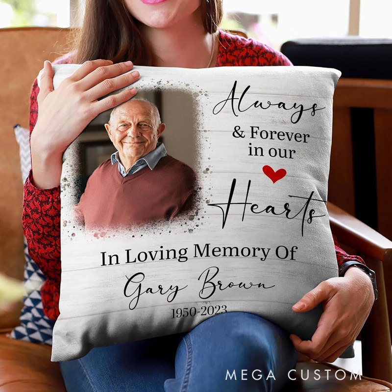 Personalized Memorial Photo Pillow Custom Double-Sided Printed  Gifts for Loss of Loved One in Heaven Remembrance Gifts
