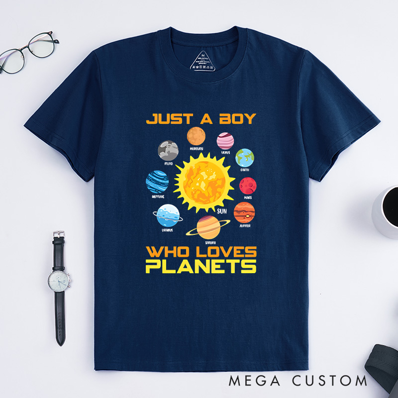Personalized Planets T-Shirt Solar System Astronomy Space Lover T-Shirt Geeks Gift
