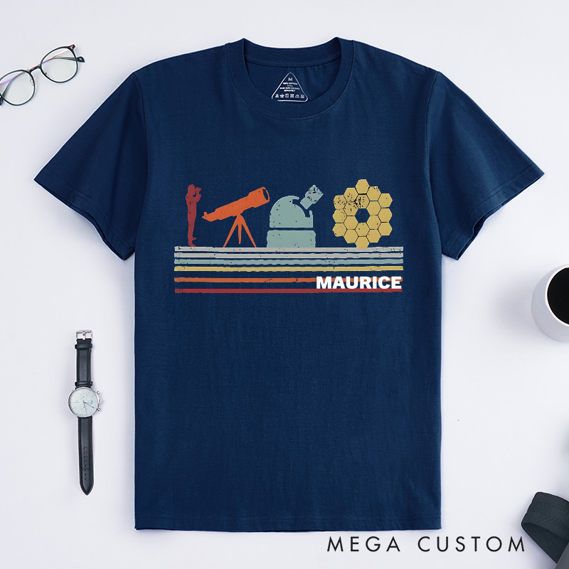 Personalized Space Telescope Shirt Astronomy Universe Planets Shirt Science Space Geek Lover Gift