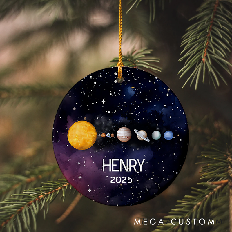 Personalized Galaxy Christmas Ornament Space Ornament Keepsake Gift for Grandson Astronomy Geek Space Galaxy Lover