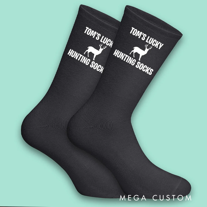 Personalized Lucky Hunter Socks Husband Gift for Outdoor & Hunting Lovers