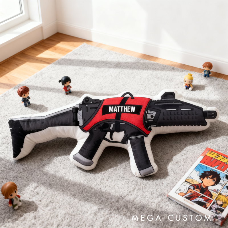 Personalized Emotional Support Gun Pillow for Kid Custom Funny Pillow with Name Adventure Lover Gift