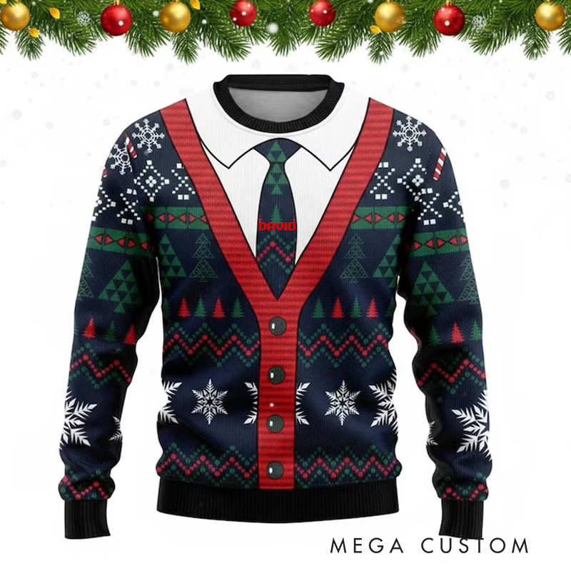 Personalized Funny Christmas Ugly Sweater Office Holiday Party Christmas Ugly Sweater Christmas Gift for Geek Nerd