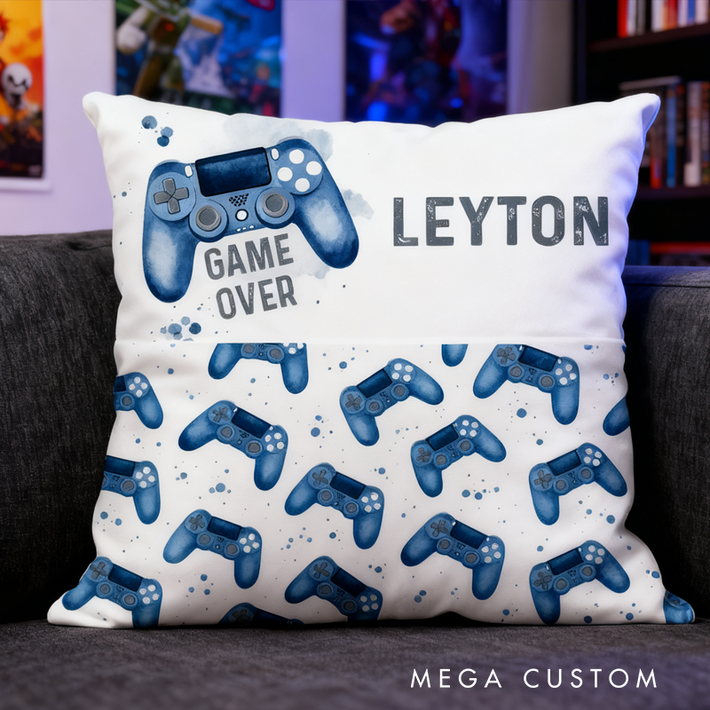 Personalised Gamer Book Cushion Pillows Boys Gaming Room Gift Custom Gamer Pillow Gamer Room Decor Game Geek Nerd Lover