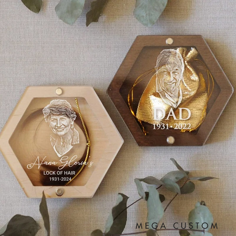 Personalized Hair Keepsake Box with Photo Lock of Hair Keepsake Sympathy Gift Loss of Loved One Memorial Keepsake Box with Portrait