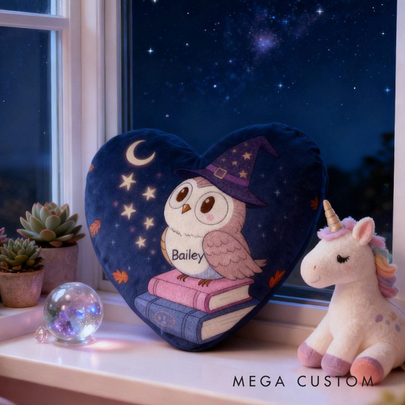 Personalized Enchanted Night Owl Pillow Graphic 3D Print Gift for Reading Lovers
