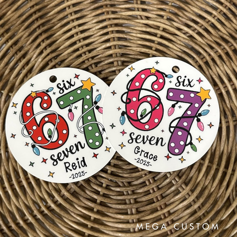 Personalized Six Seven Christmas Ornament with Name Home Decor Christmas Gift for Family