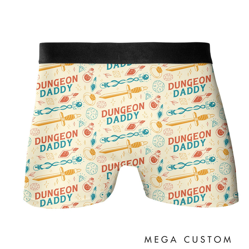 Personalized Rpg-Inspired Fun Boxer Briefs Custom Dnd Daddy Game Lover Boxer Briefs Gift for Game Geek Lover