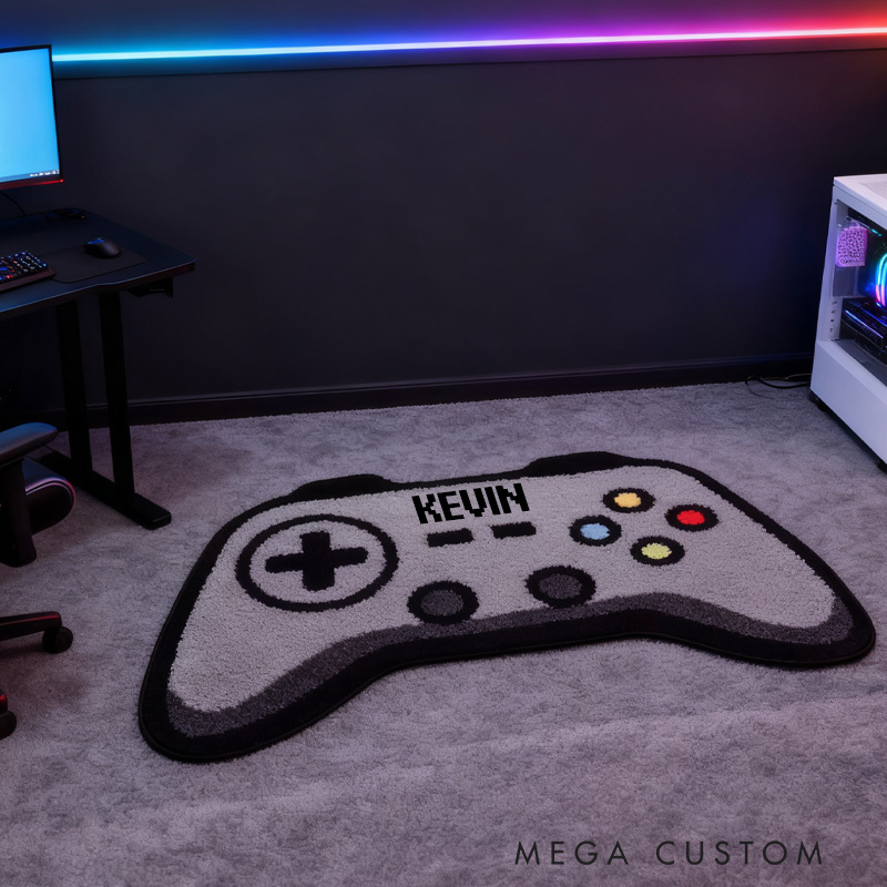 Personalized Game Controller Console Rug Doormat Gamer Room Decor Gift for Game Geek Lover
