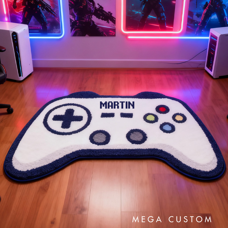 Personalized Game Controller Console Rug Doormat Gamer Room Decor Gift for Game Lover
