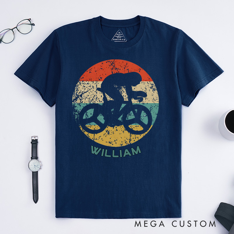 Personalized Vintage Retro Cyclist Classic T-shirt Cycling Icon Shirt Gift T shirt Funny Bicycle Christmas Sweatshirt Bike Riding Lover Gift Christmas Cyclist Shirt for Riding Lovers