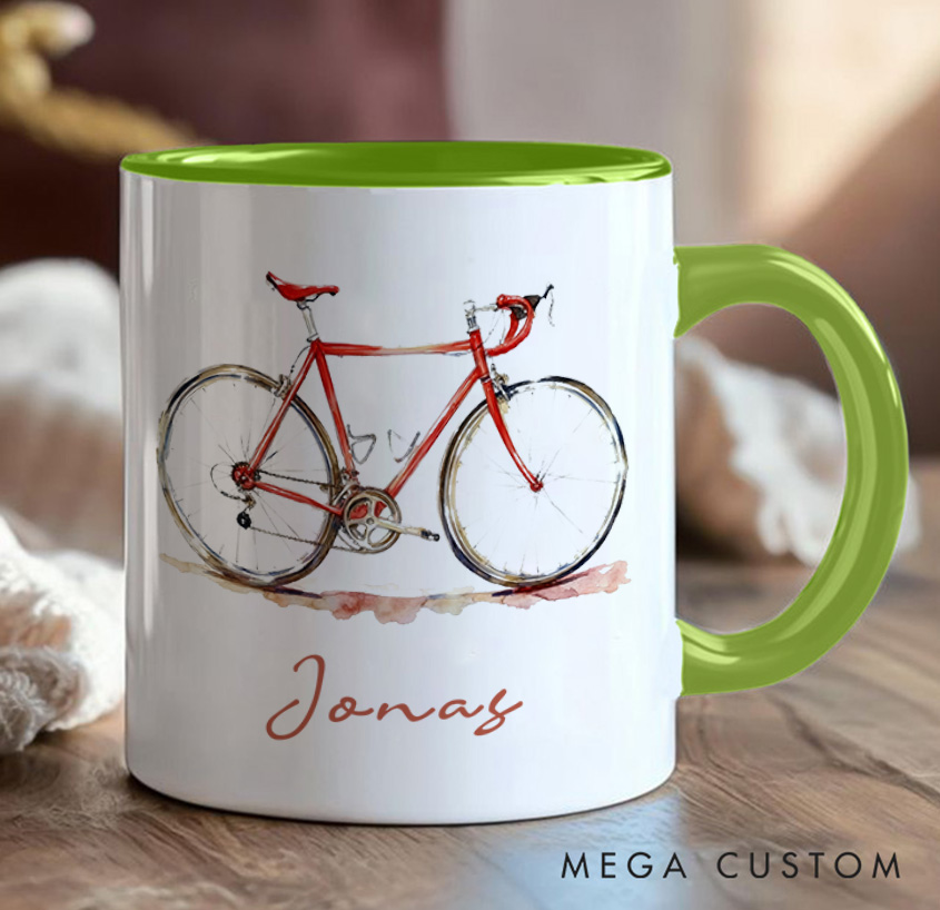 Personalized Bicycle Mug Personalized Bicycle Mug Kids Mug Race Bike Mug Bicycle Mug Bicycle Coffee Cup Bicycle Tea Cup for Cyclistsfor Biker Cycling Riding Lovers