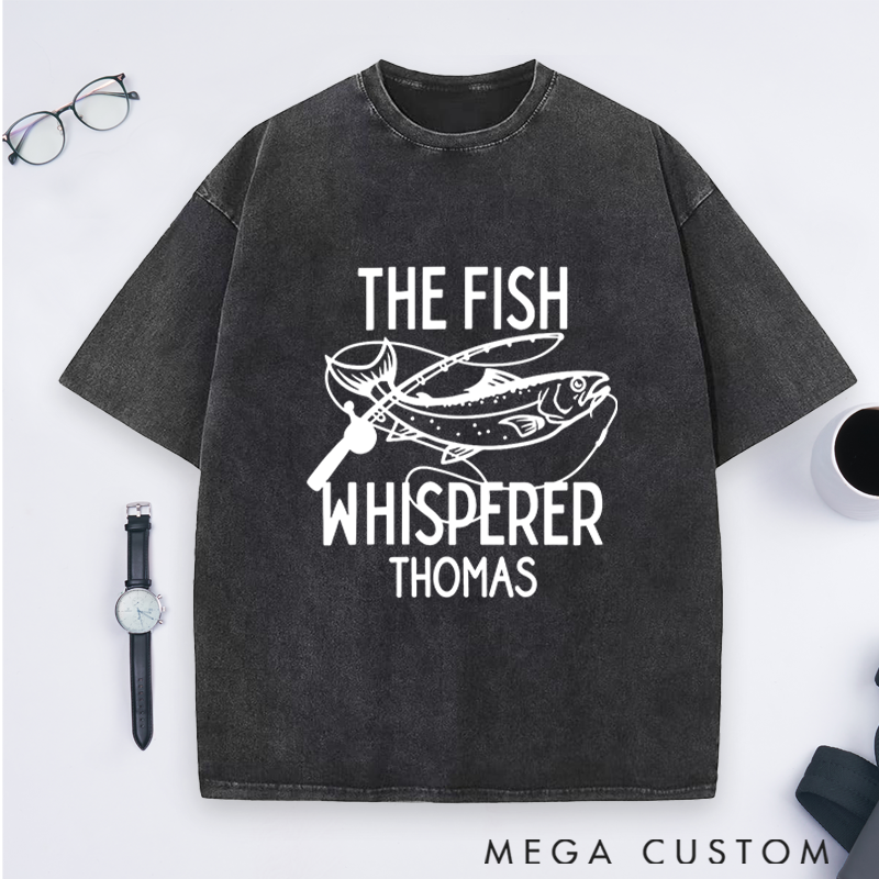 Personalized Fishing T-Shirt The Fish Whisperer T-Shirt Custom Name Comfortable and Stylish Gift for Fishing Enthusiasts