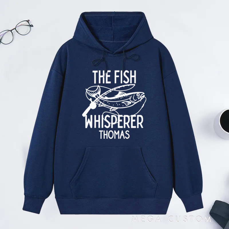 Personalized Fishing Hoodie Funny Fishing Sweatshirt The Fish Whisperer Hoodie Custom Name Warm and Comfortable Gift for Fishing Lovers