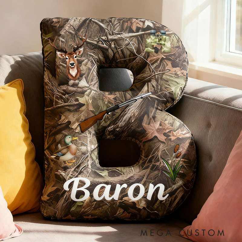 Personalized Nature and Hunting Enthusiasts Pillow Adventure Nature Lovers Letter Pillow Gifts for Outdoor Adventure Enthusiasts