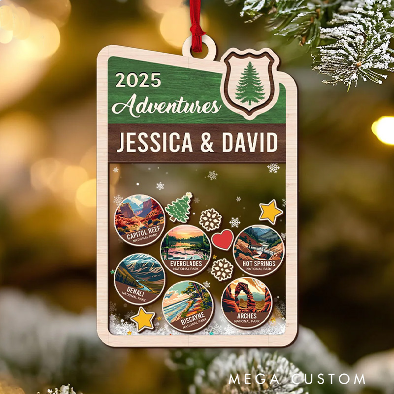 Personalized National Parks Ornament Adventure Lovers Ornament National Park Trip Mountains Christmas Keepsake Couple Adventurous Gifts