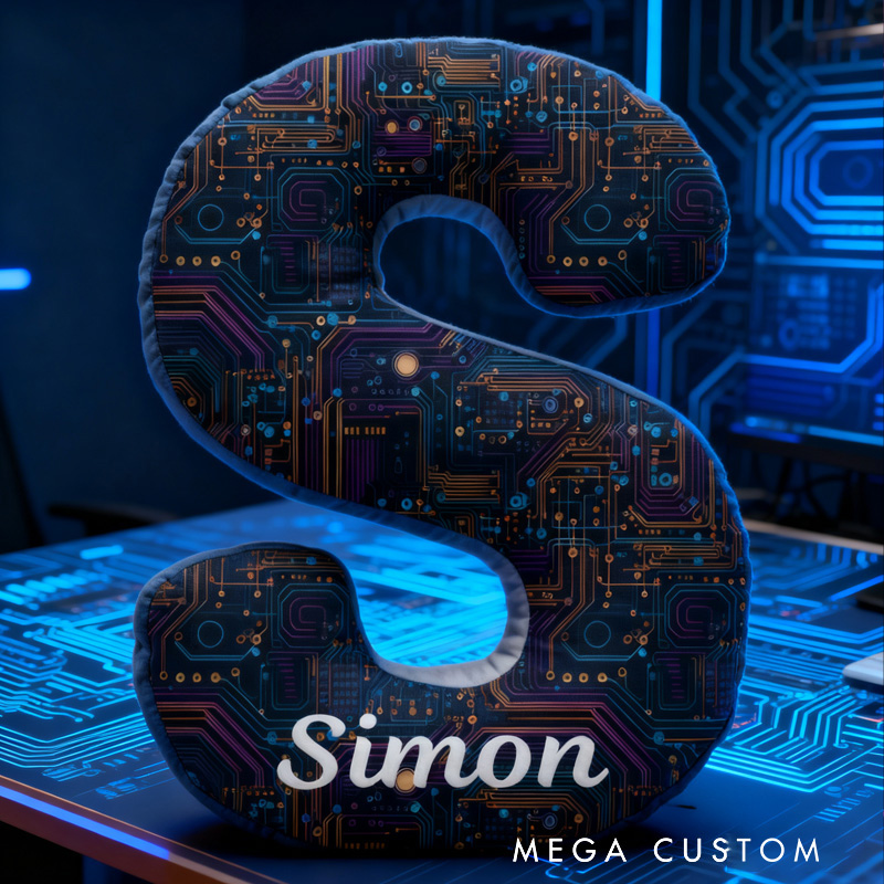 Personalized Tech Themed Pillow Board Digital Computer Circuit Board Pillow Gifts for Geek Lover