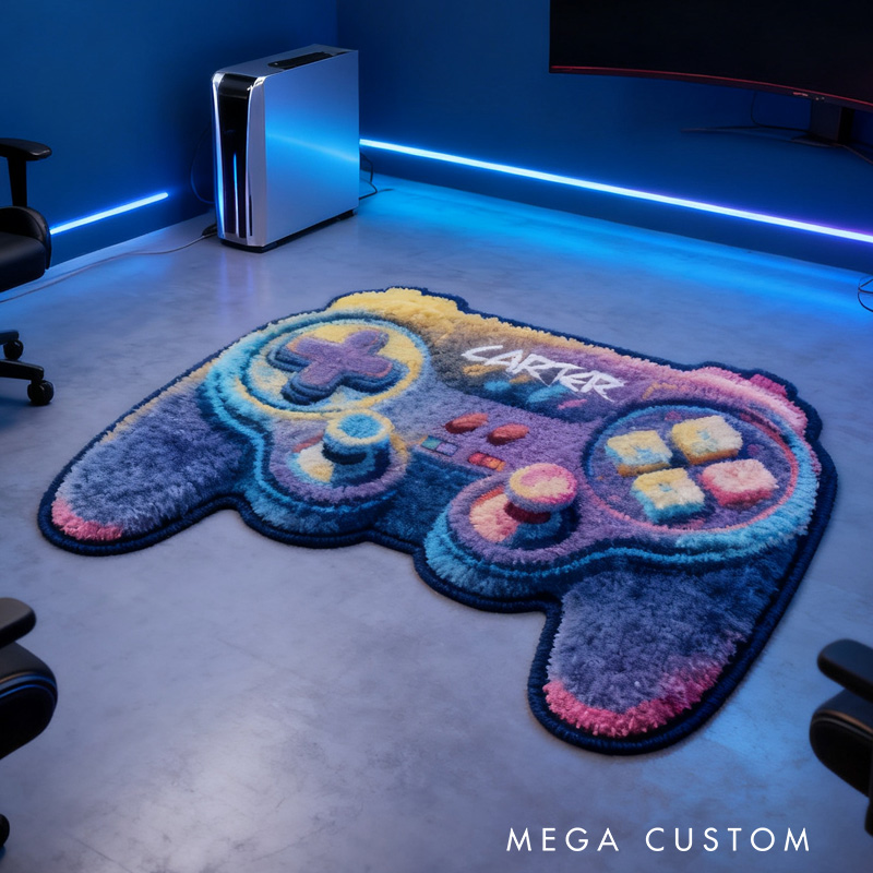 Personalized Game Lover Rug Doormat Game Controller Doormat Game room decor Gifts for Kid Game Geek Lover