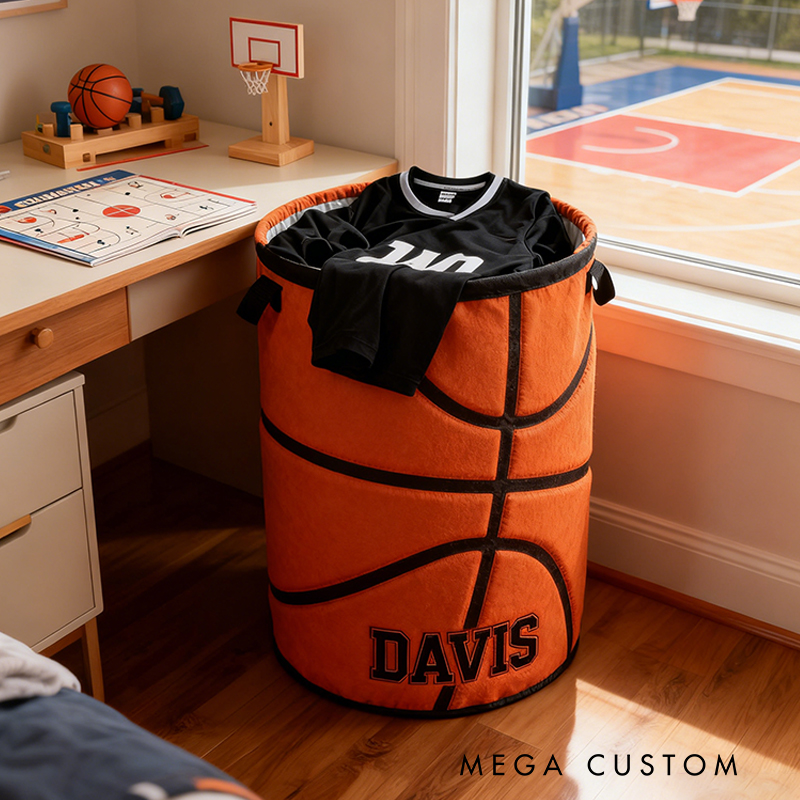 Personalized Basketball Storage Basket with Custom Name for Fans and Athletes