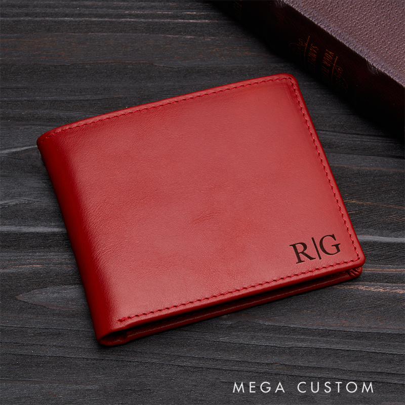 Personalized Leather Wallet Men's Wallet Custom Wallet for him Engraved Wallets with Name Minimalist Wallet Leather Gift For Him Gift for Husband Boyfriend Father