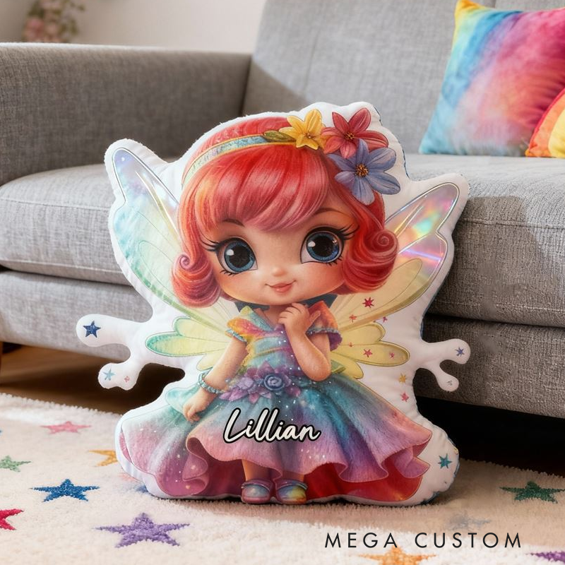 Personalized Red-Haired Elf with Name Graphic 3D Print Pillow Christmas Gift for Kids or Baby Birthday Gift