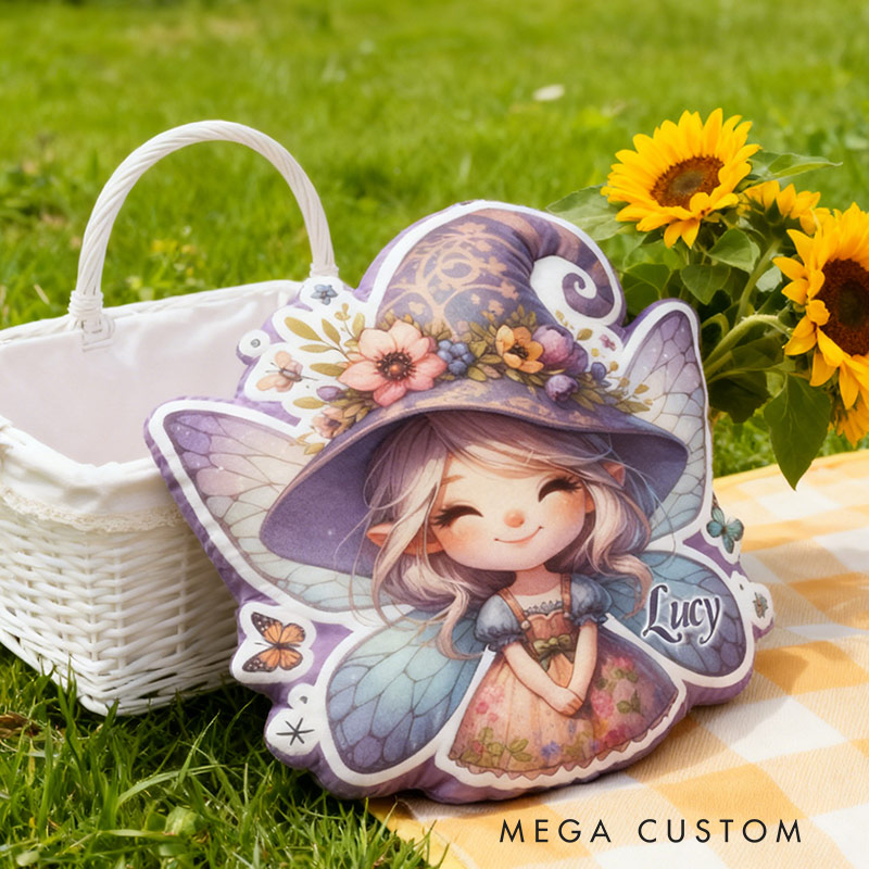 Personalized Purple Fairy Garden Pillow with Custom Name Graphic 3D Print Pillow for Gardening Lovers