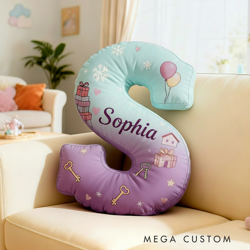 Personalized Letter Name Pillow Initial Pillow Graphic 3D Print Gift for Kids and Family Housewarming Gift 