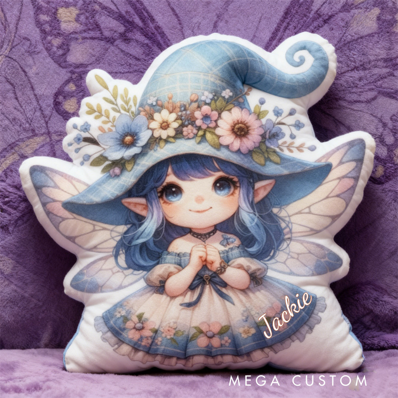Personalized Garden Fairy Throw Pillow Cute Fairy Pillow with Name for Kids Girl Boy Gardener Christmas Gifts Loving Room Decor