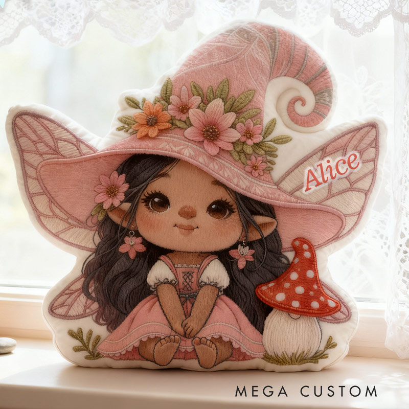 Personalized Petal Pixie Garden Pillow with Custom Name Graphic 3D Print Pillow for Gardening Lovers