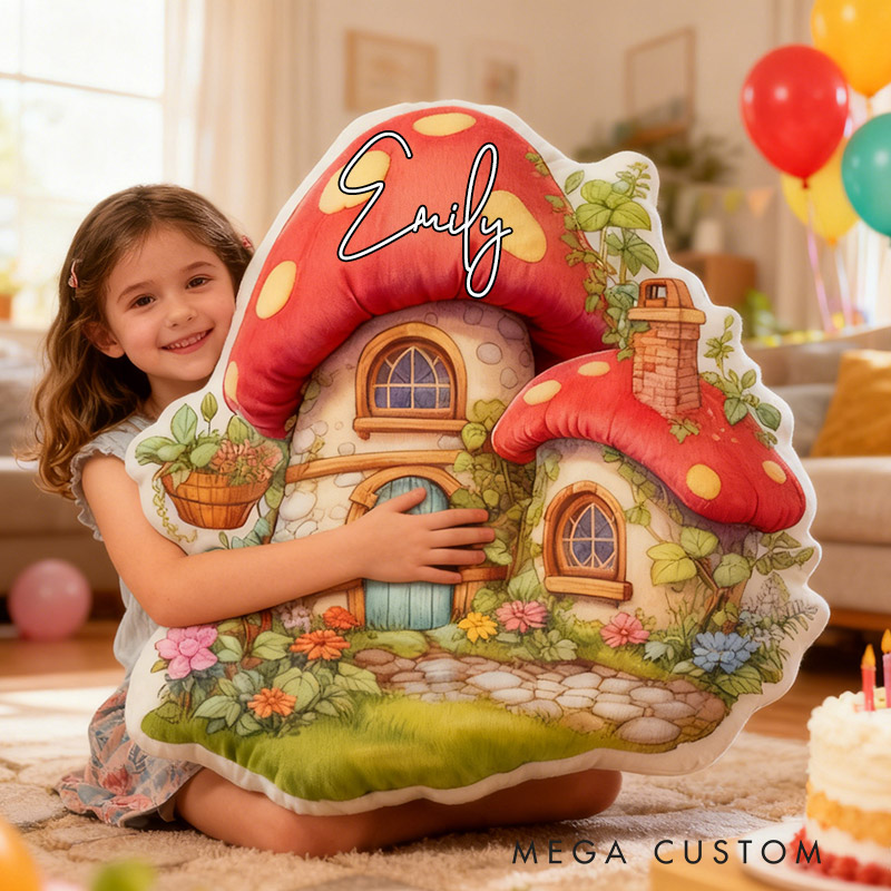 Personalized Cottage House Pillow Graphic 3D Print Custom Name Cottagecore Pillow Gift for Girls Famlily Housewarming Gift Cozy Home Decor