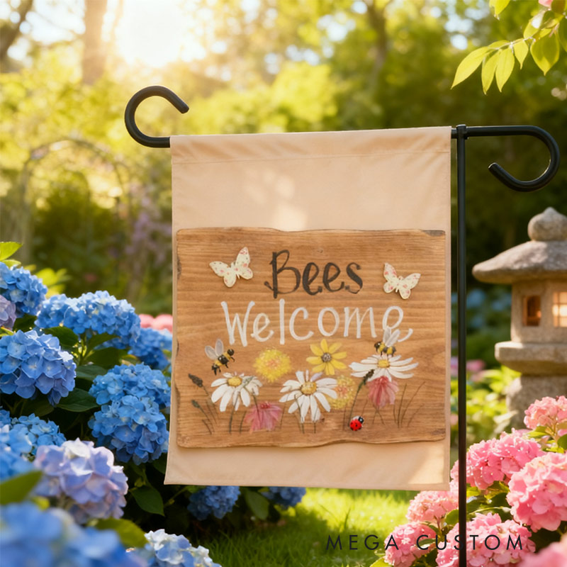 PersonalizedBee Haven Garden Flag Yard Flag Spring Garden Flag Summer Decor Double Sided for Garden Lovers