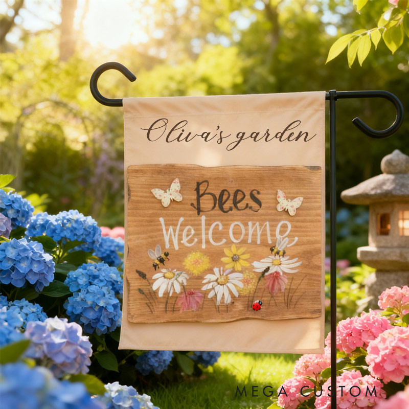 PersonalizedBee Haven Garden Flag Yard Flag Spring Garden Flag Summer Decor Double Sided for Garden Lovers