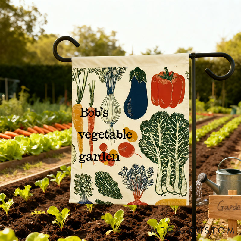 Personalized Veggie Patch Garden Flag Yard Flag Spring Garden Flag Summer Decor Double Sided for Garden Lovers