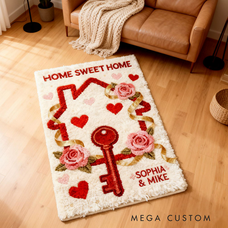 Personalized Home Sweet Home Doormat Custom Name Rug for Couples New Home Gifts Valentine's Day Gifts