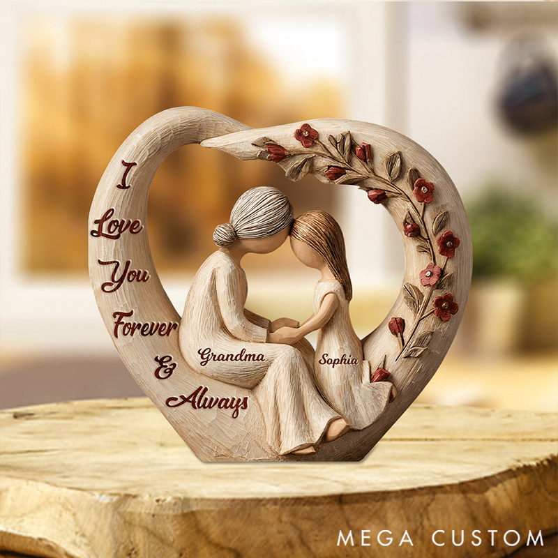 Personalized the Love Between Grandma And Granddaughter is Forever Acrylic Plaque Gift for Grandma