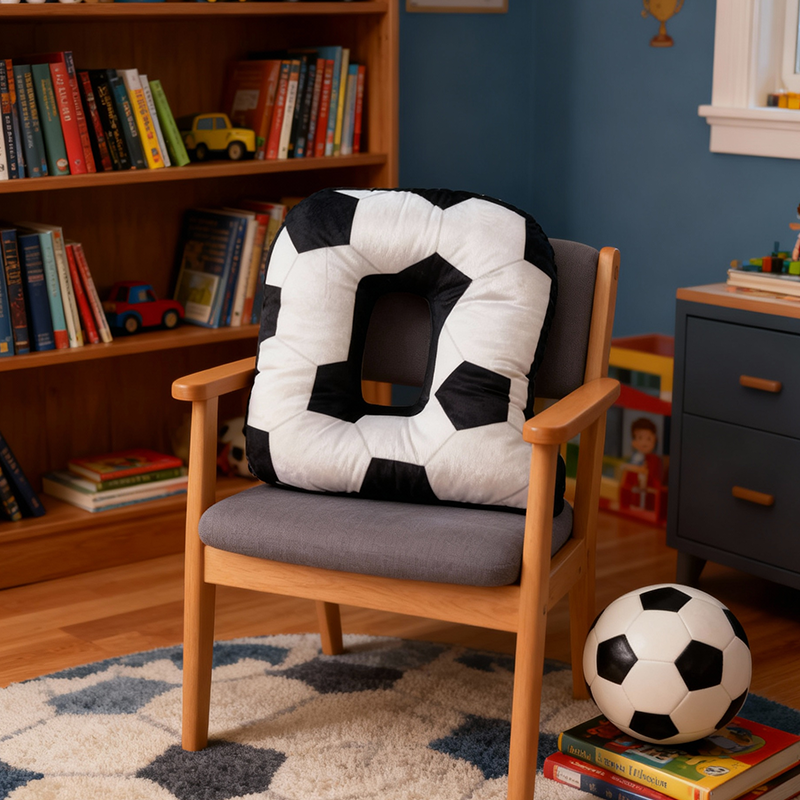 Soccer Ball Letter Pillow with Custom Name Design